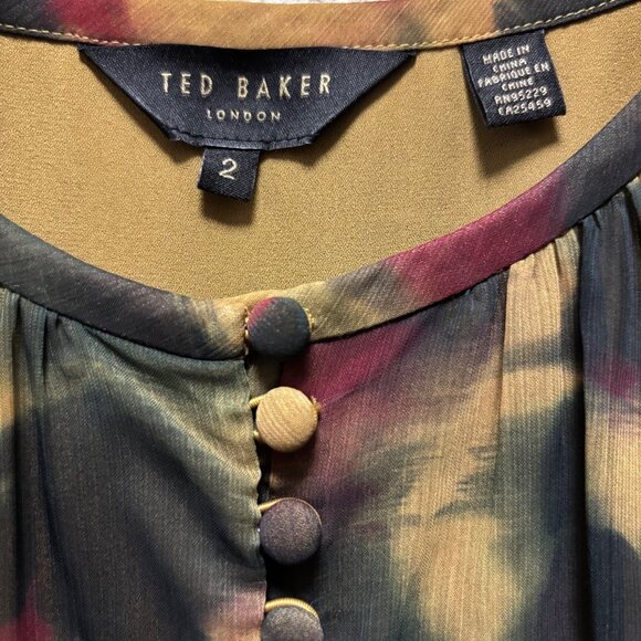 Ted Baker Womens Elvinia Animal Print Button-Up Mini Dress Size 2 US 6 - Picture 9 of 10